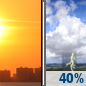Wednesday: Sunny then Chance Showers And Thunderstorms