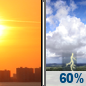Wednesday: Mostly Sunny then Showers And Thunderstorms Likely